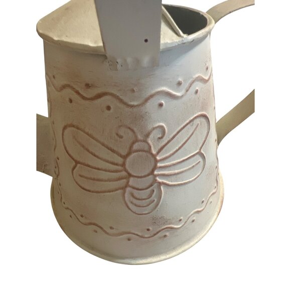 Cracker Barrel Metal Watering Can Bee Design Handle 6" tall Decorative - Picture 4 of 7